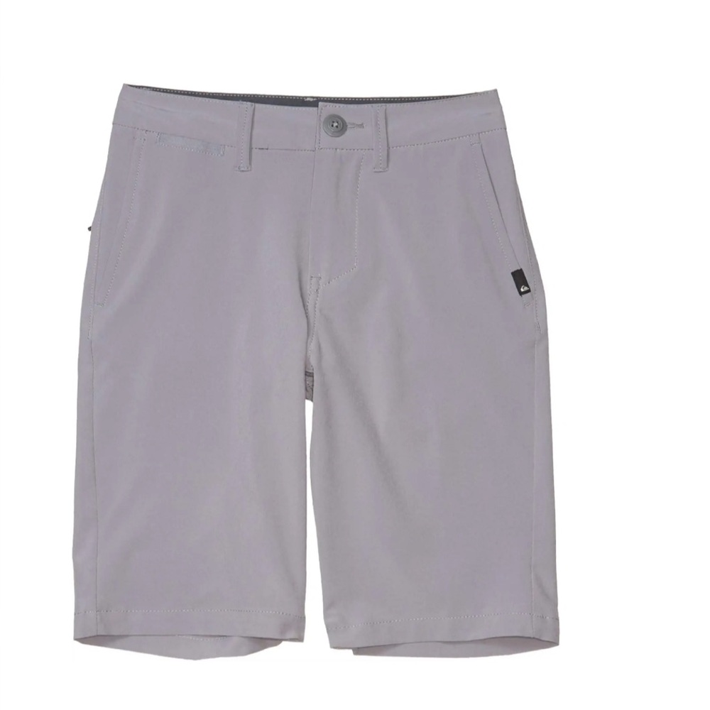 Quicksilver Amphibian Shorts Silver Gray Color Size 10s Waist 23” 4way Stretch